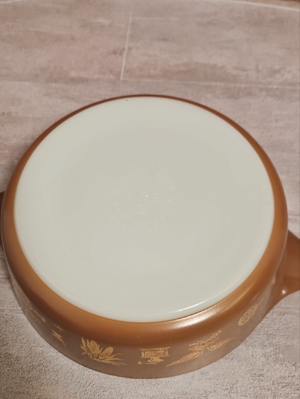 Vintage Pyrex Early American 471 Casserole Dish with Lid 1 Pint Brown Gold - Picture 4 of 10